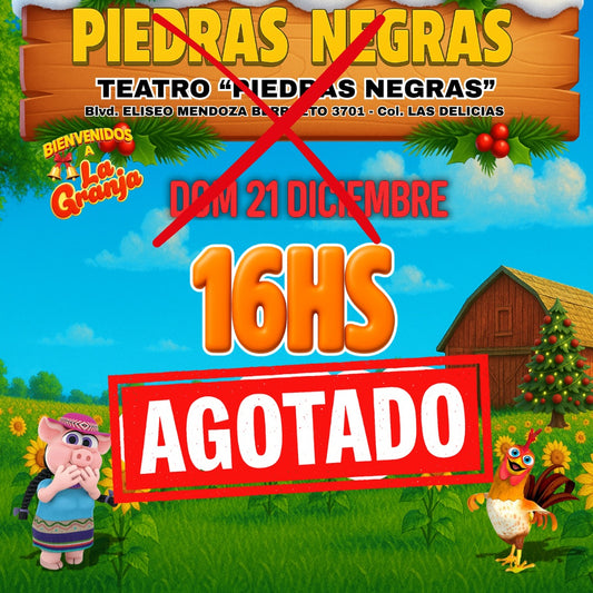 La Granja de Zenón en PIEDRAS NEGRAS / 🗓️21 de DIC |16HS